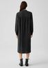 Wool Cotton Check Mandarin Collar Shirtdress