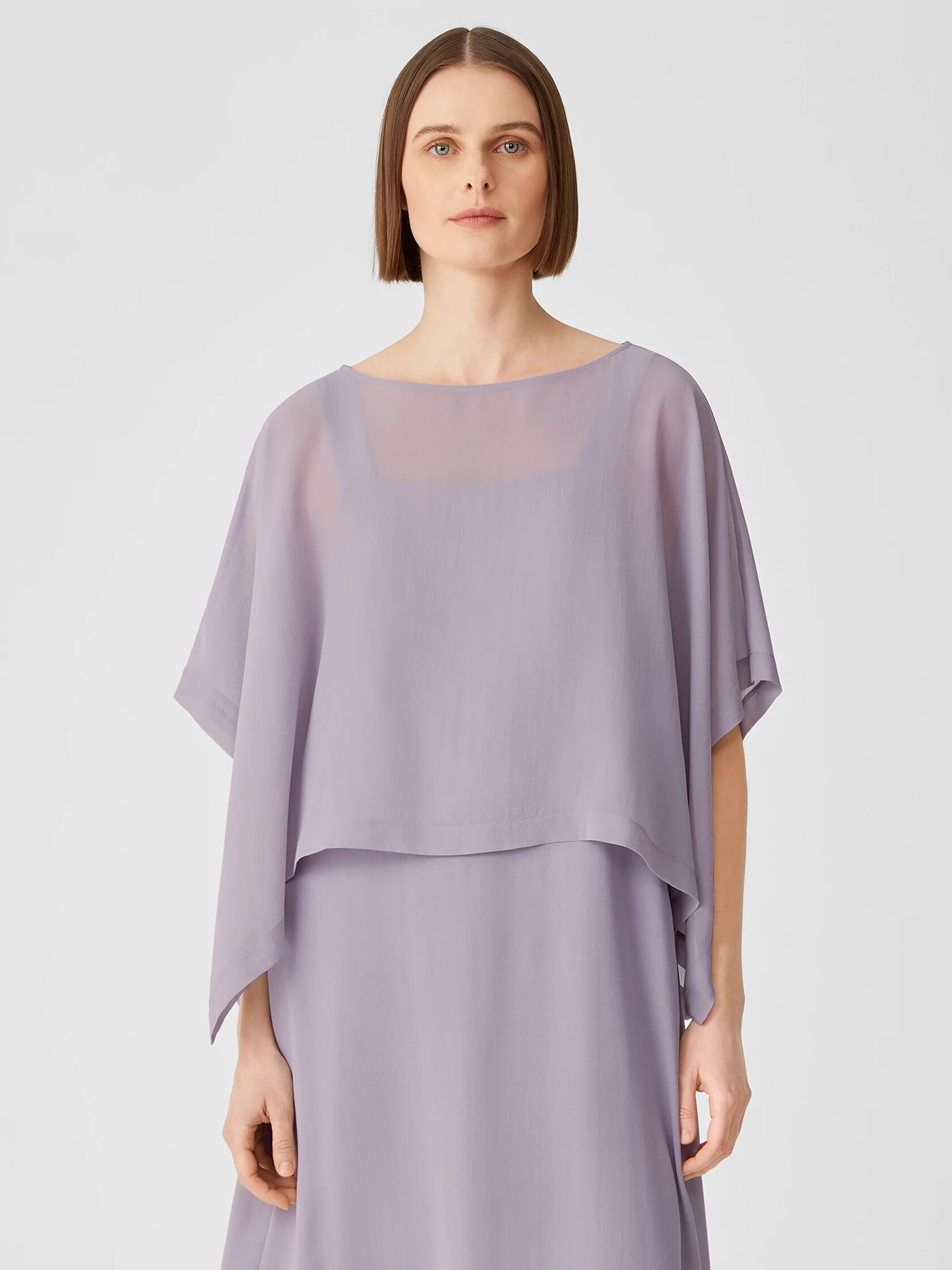 Sheer Silk Georgette Poncho