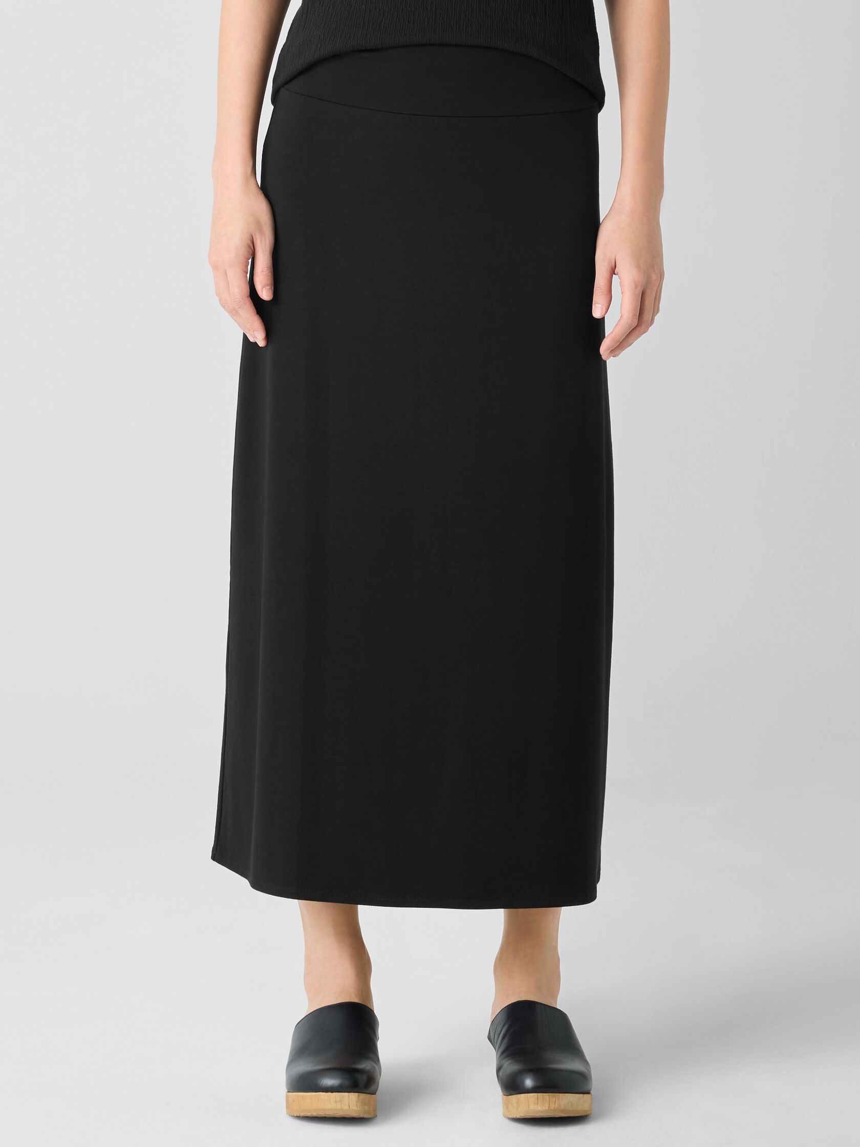 Stretch Jersey Knit A-Line Skirt