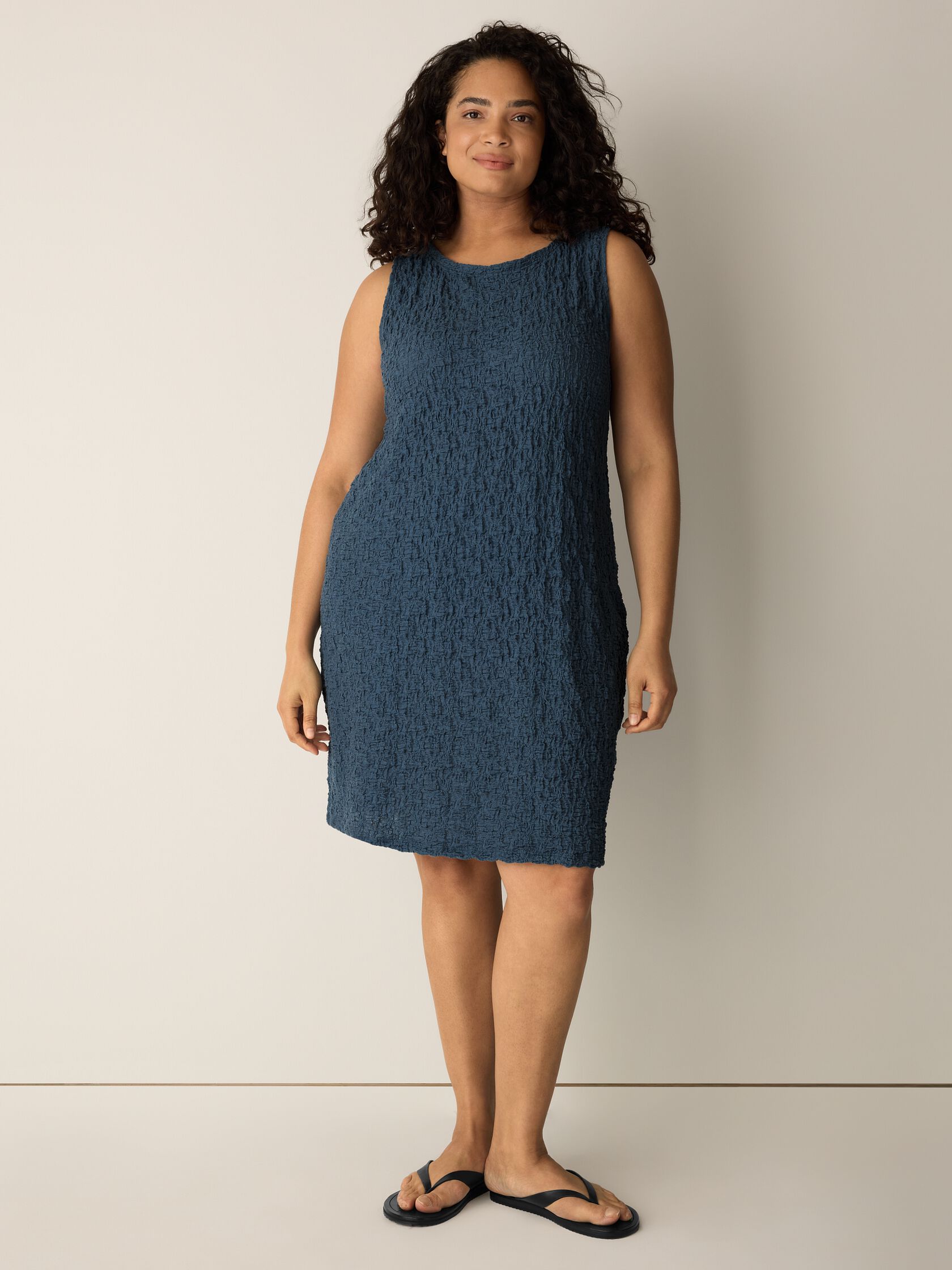 Bubble Jacquard Bateau Neck Dress