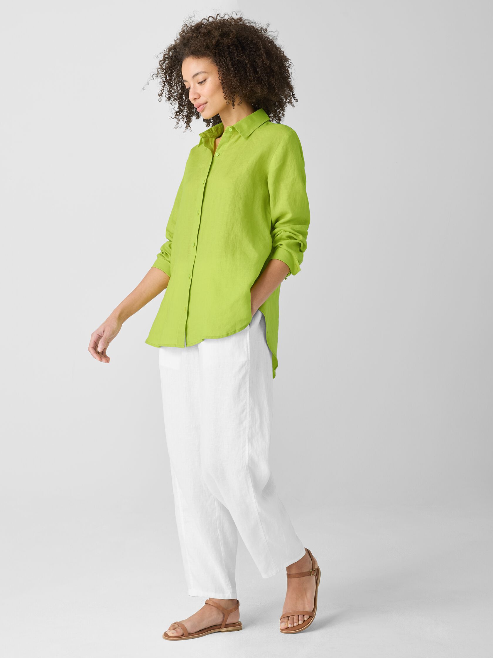 Organic Handkerchief Linen Classic Collar Shirt