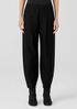 Washable Stretch Crepe Pleated Lantern Pant