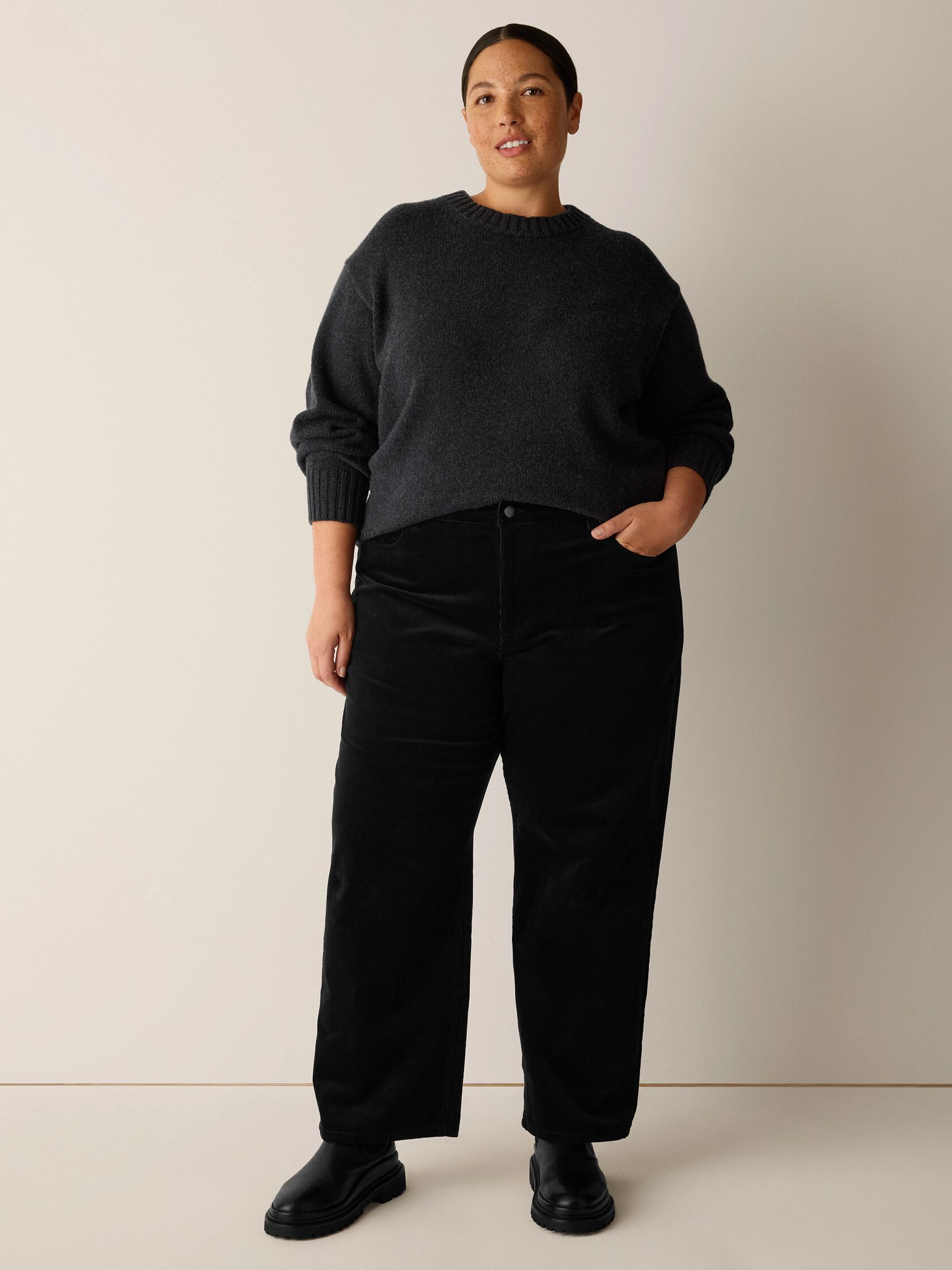 Organic Cotton Stretch Corduroy Straight Pant