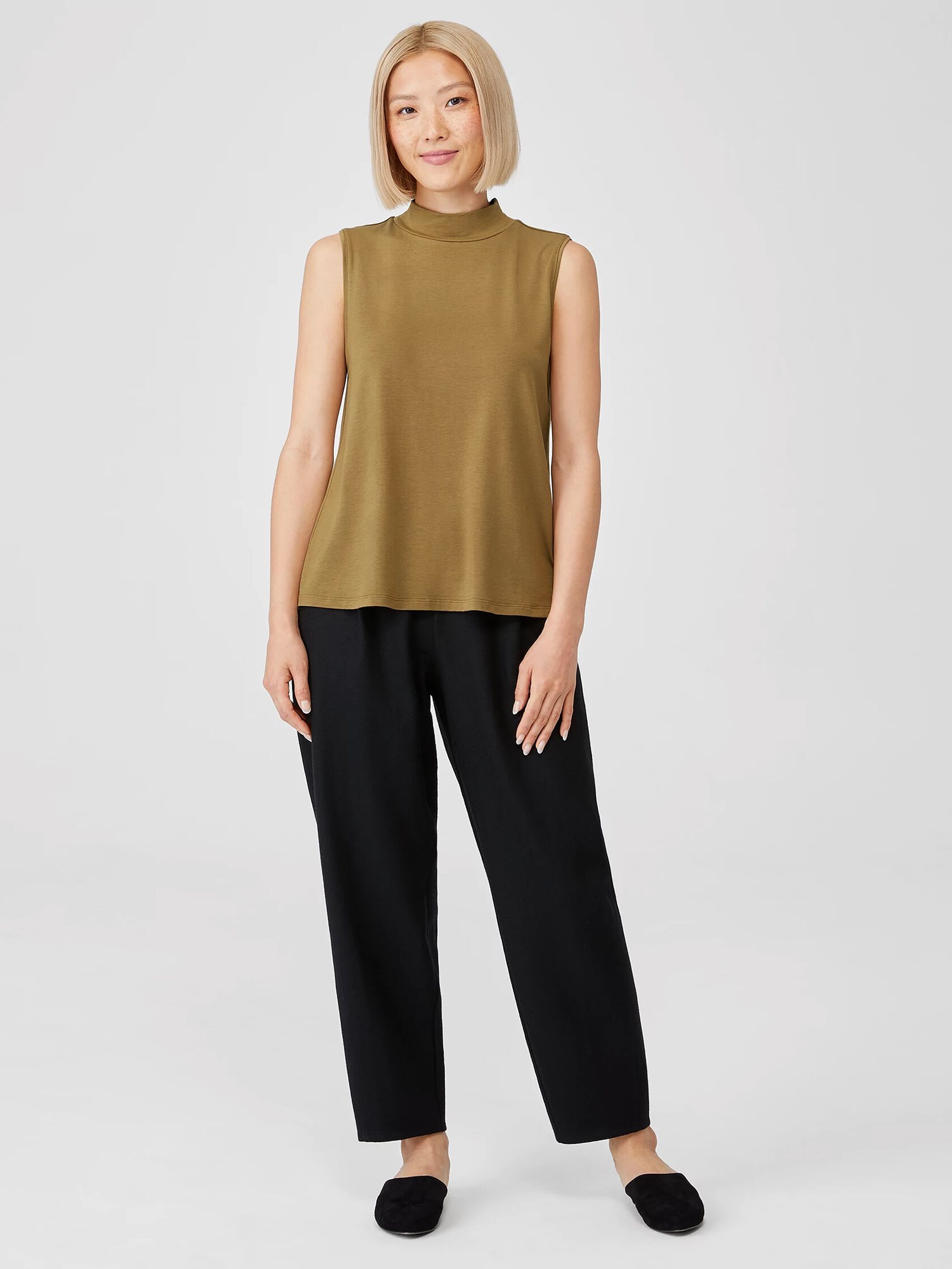 Fine Jersey Mock Neck Tank
