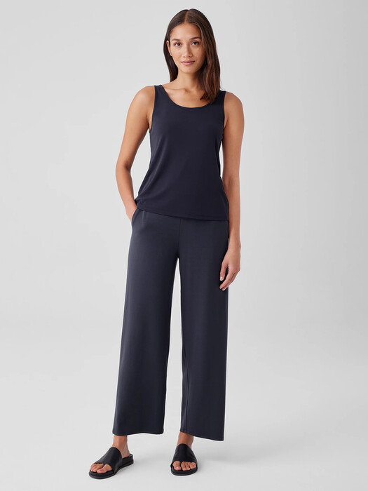 Stretch Silk Jersey Scoop Neck Tank