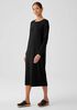 Stretch Jersey Knit Jewel Neck Dress