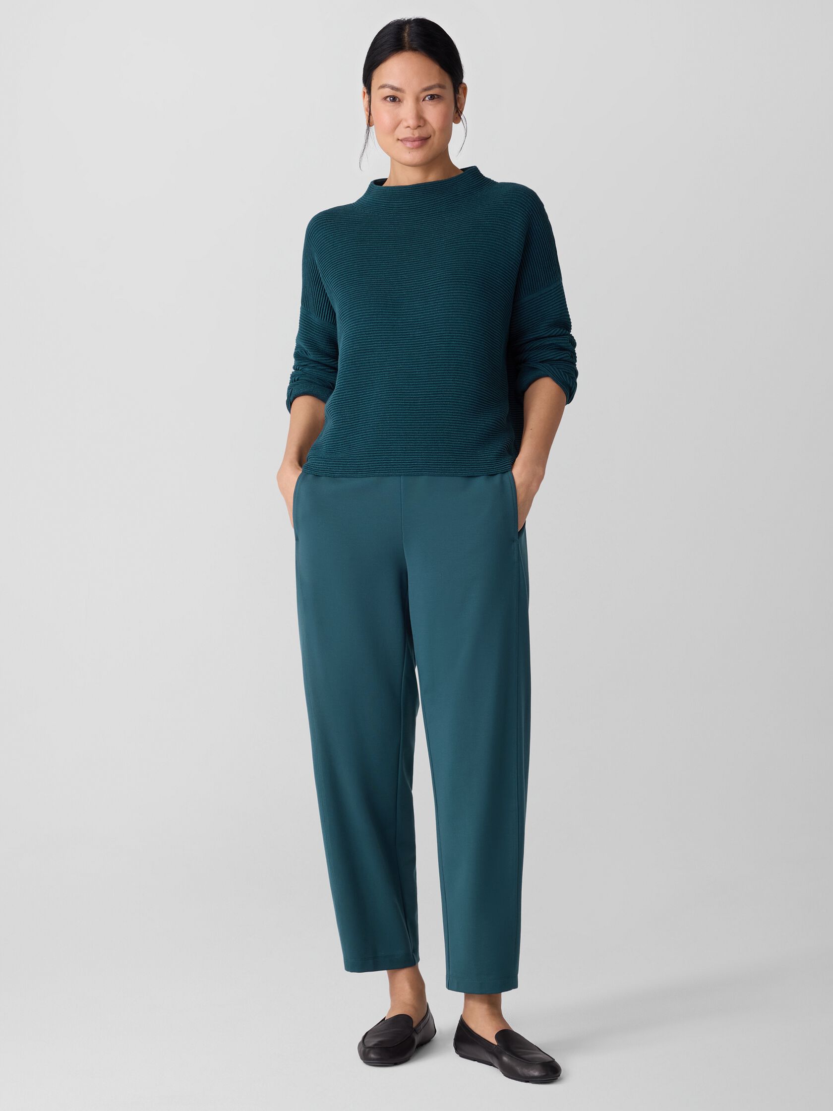 Peruvian Cotton Blend Funnel Neck Top