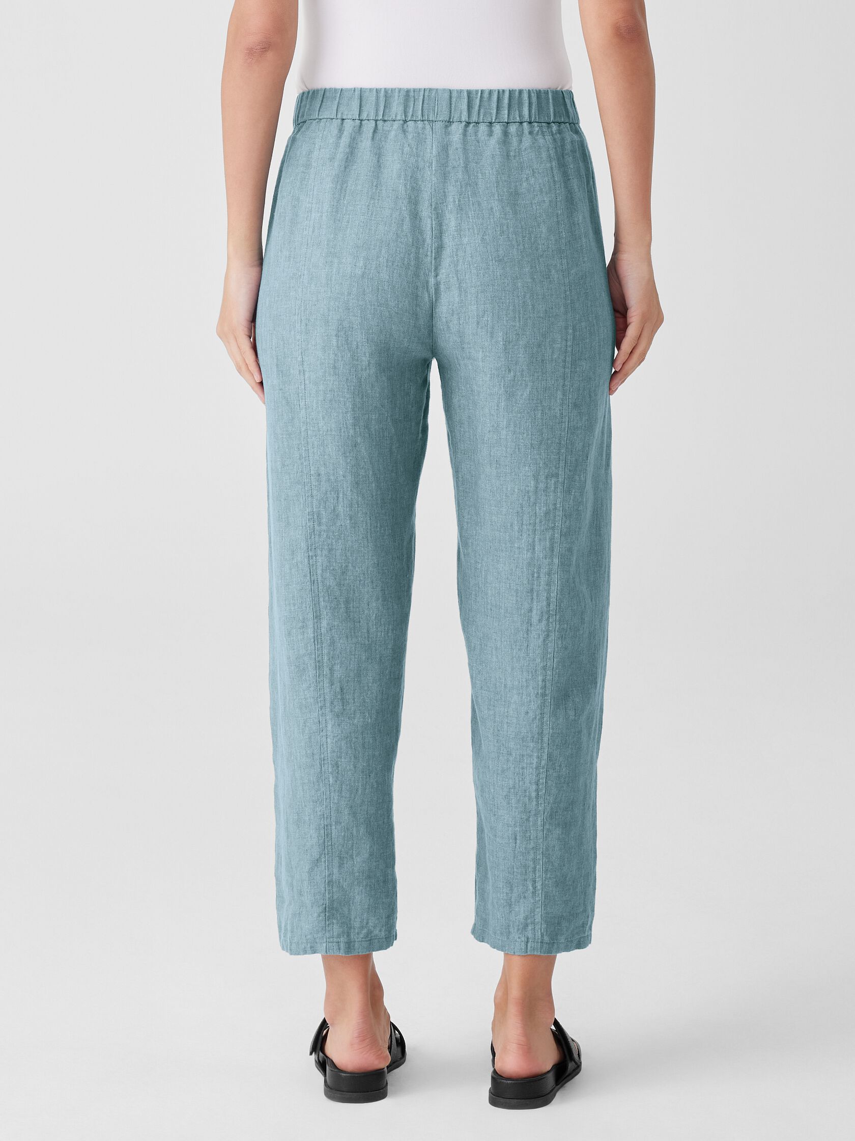 Washed Organic Linen Delave Lantern Pant