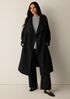 Lightweight Boiled Wool Drape Neck Coat in Regenerative Wool