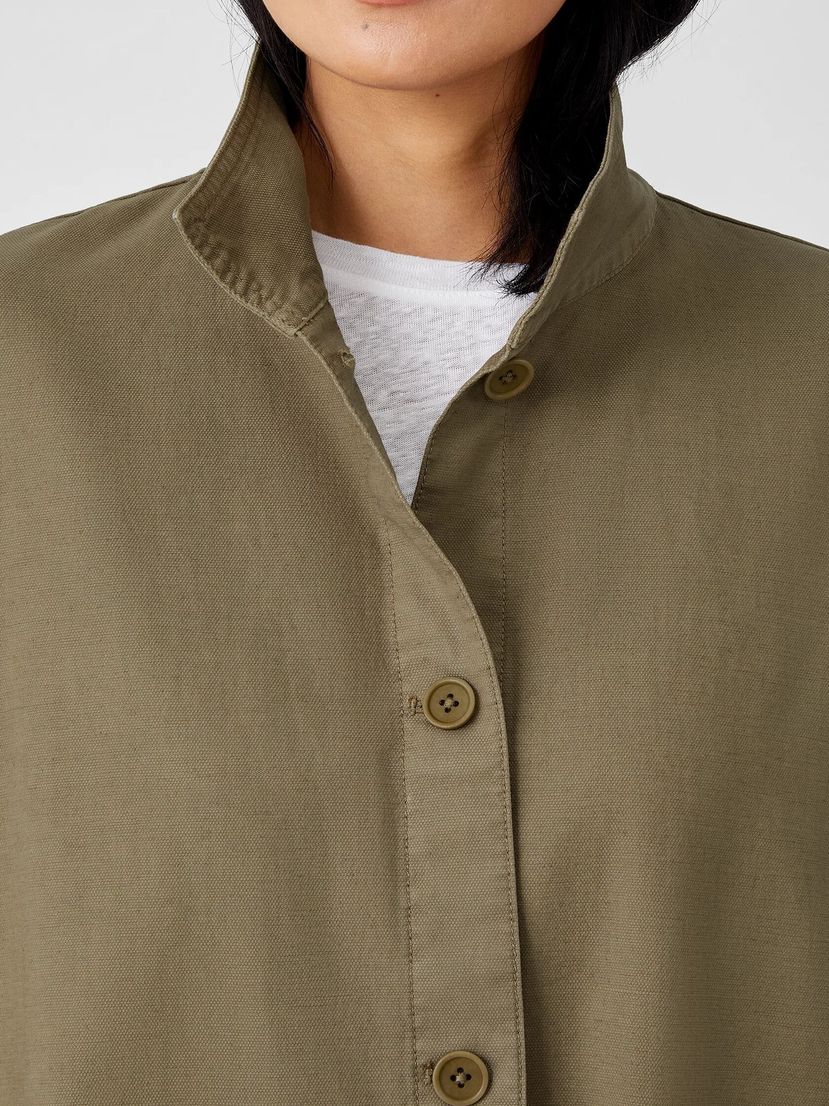 Organic Cotton Hemp Stand Collar Jacket