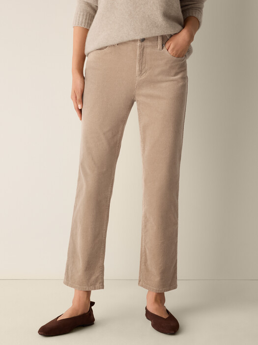 Organic Cotton Stretch Corduroy Straight Pant