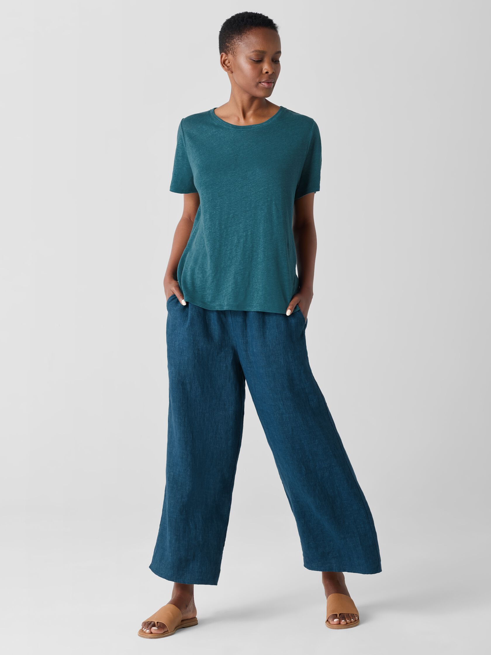 Organic Linen Jersey Crew Neck Tee