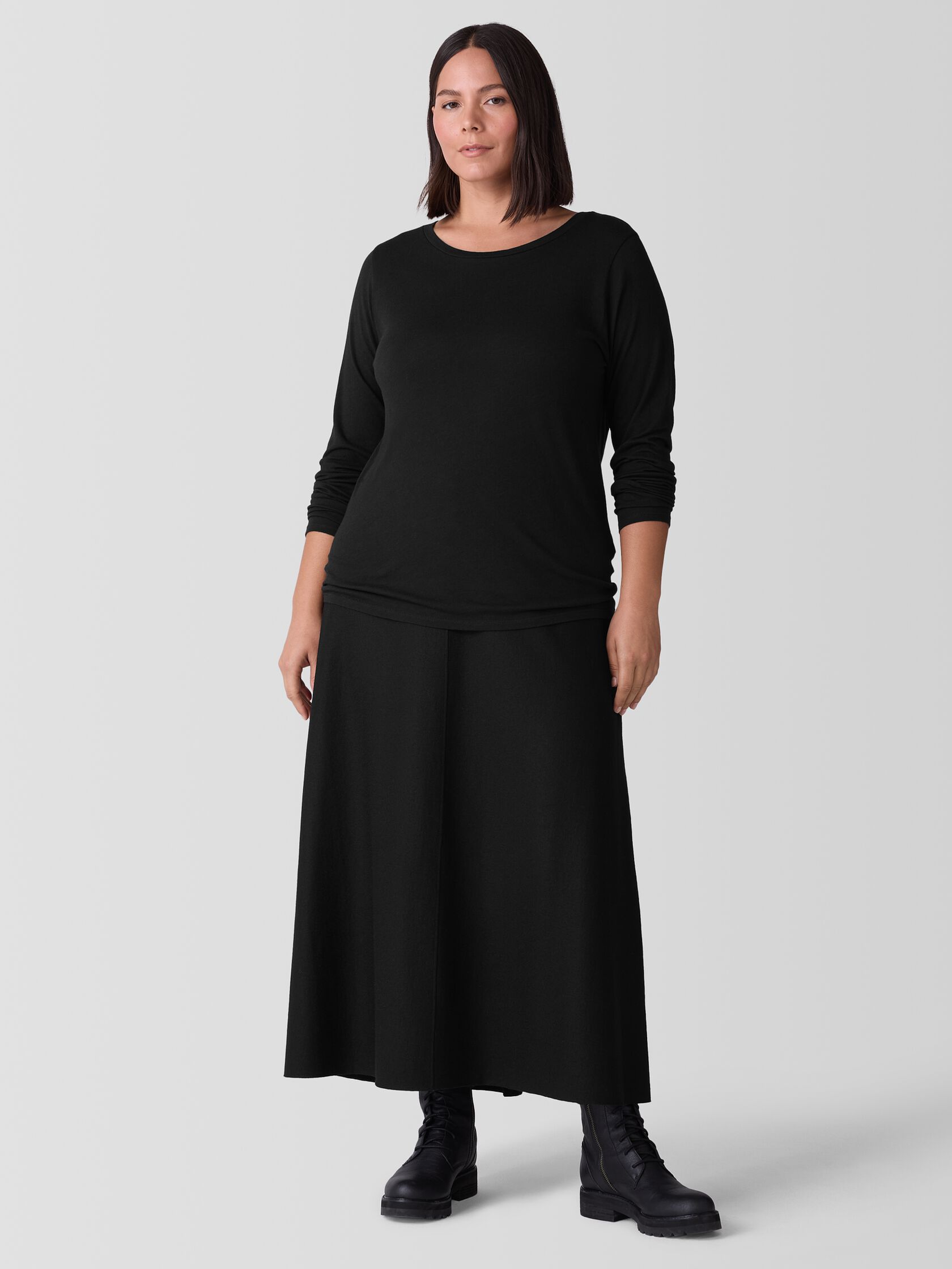 Sheer Knit Long-Sleeve Tee