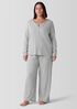 Mélange Organic Cotton Waffle Henley Sleep Top