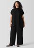Woven Plissé Mock Neck Top