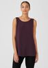 Silk Georgette Crepe Ballet Neck Tank