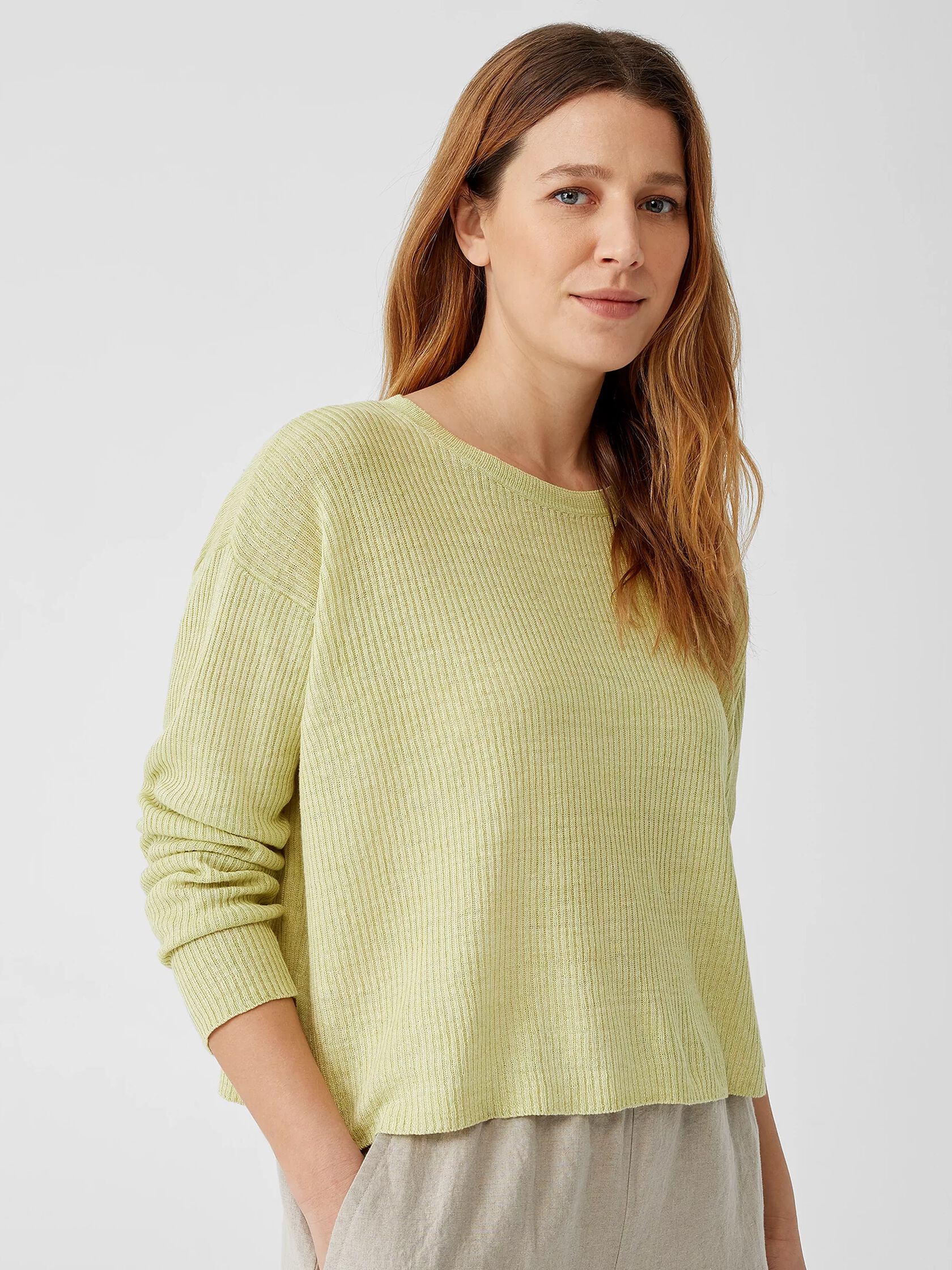 Organic Linen Delave Round Neck Top