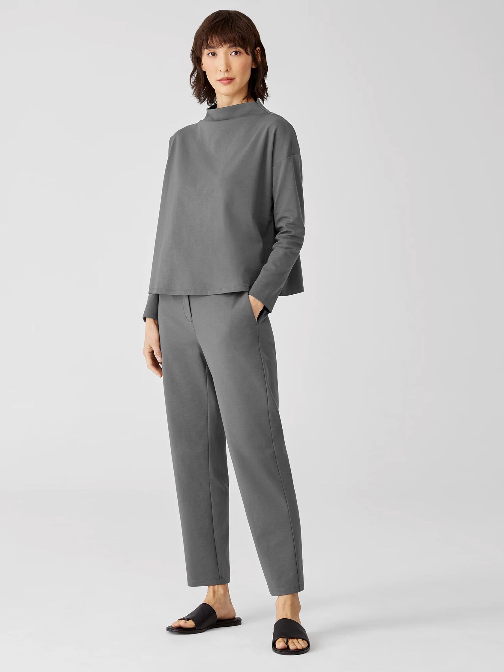 Organic Cotton Ponte Slouchy Pant