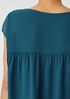 Silk Georgette Crepe Shirred-Back Top