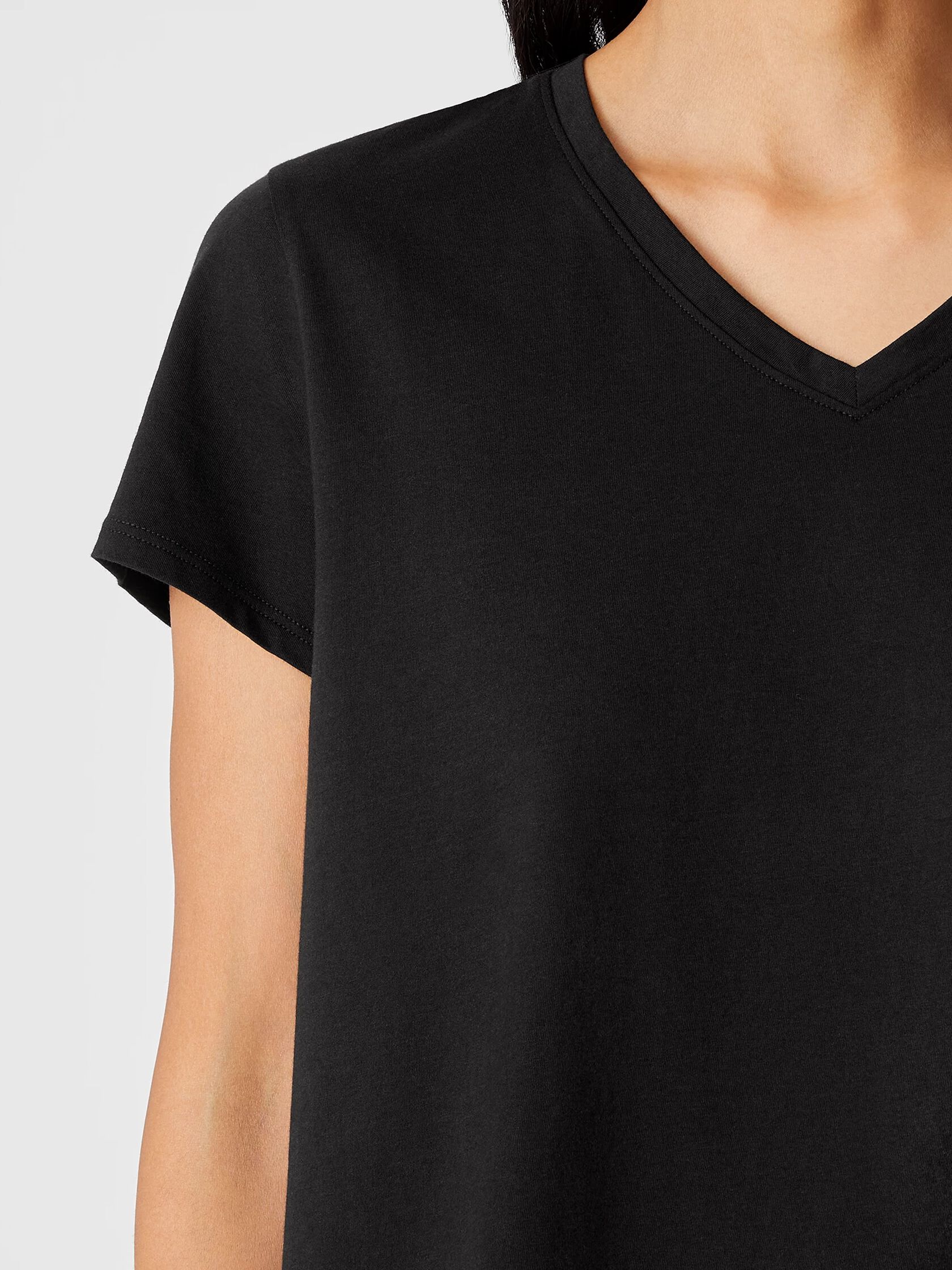 Organic Pima Cotton Jersey V-Neck Tee