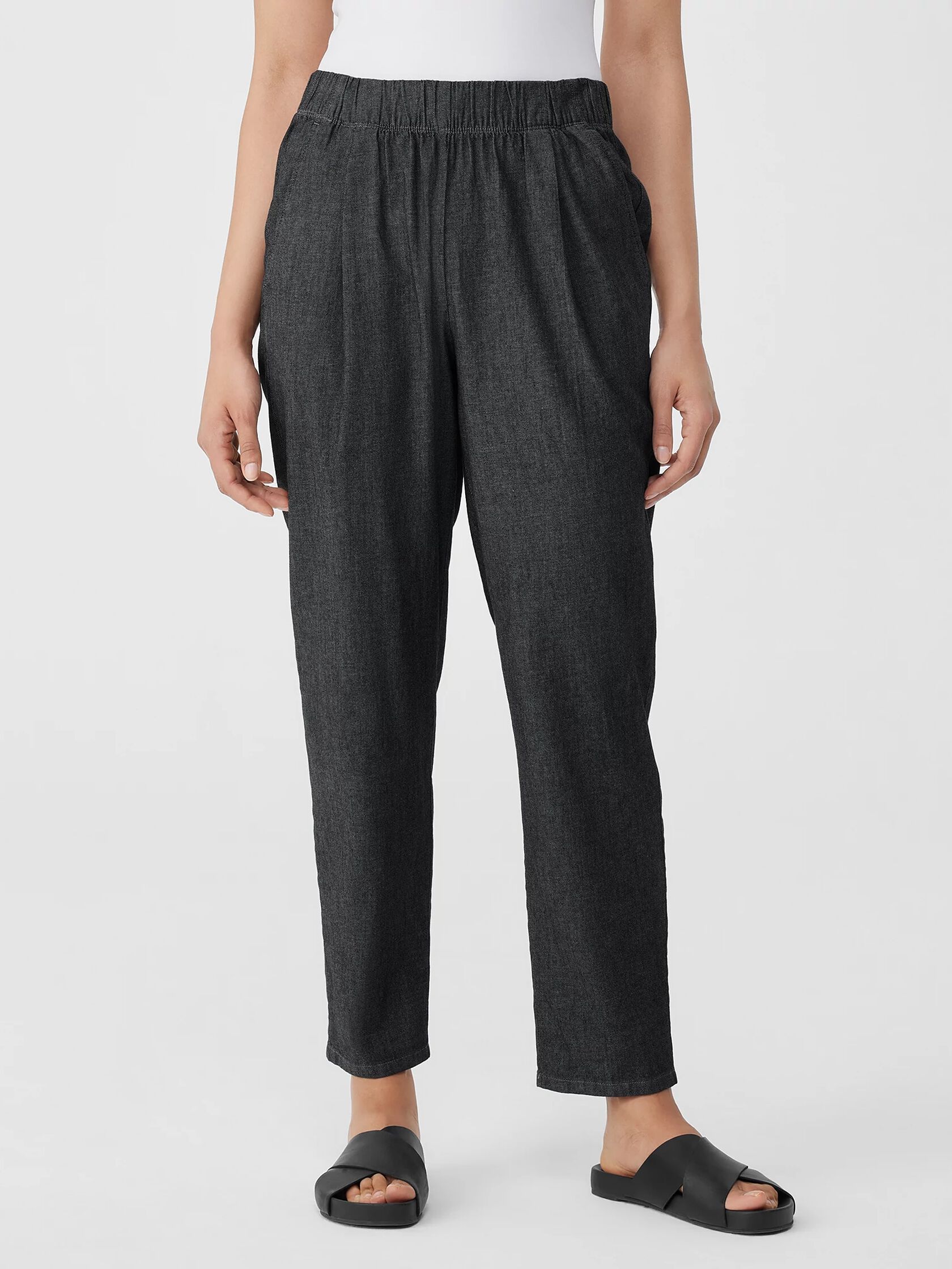 Airy Organic Cotton Twill Tapered Pant | EILEEN FISHER