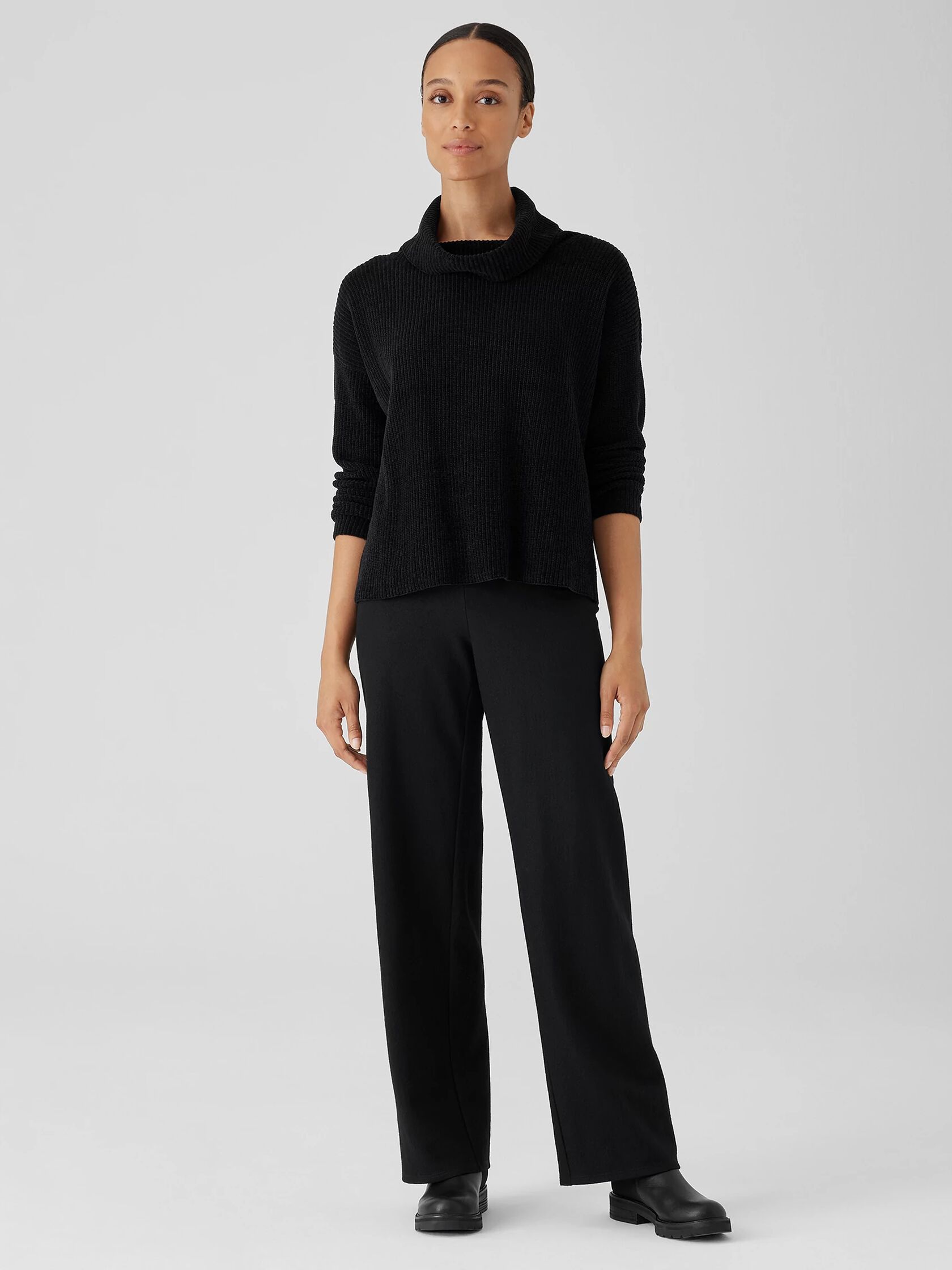 Organic Cotton Chenille Turtleneck Top