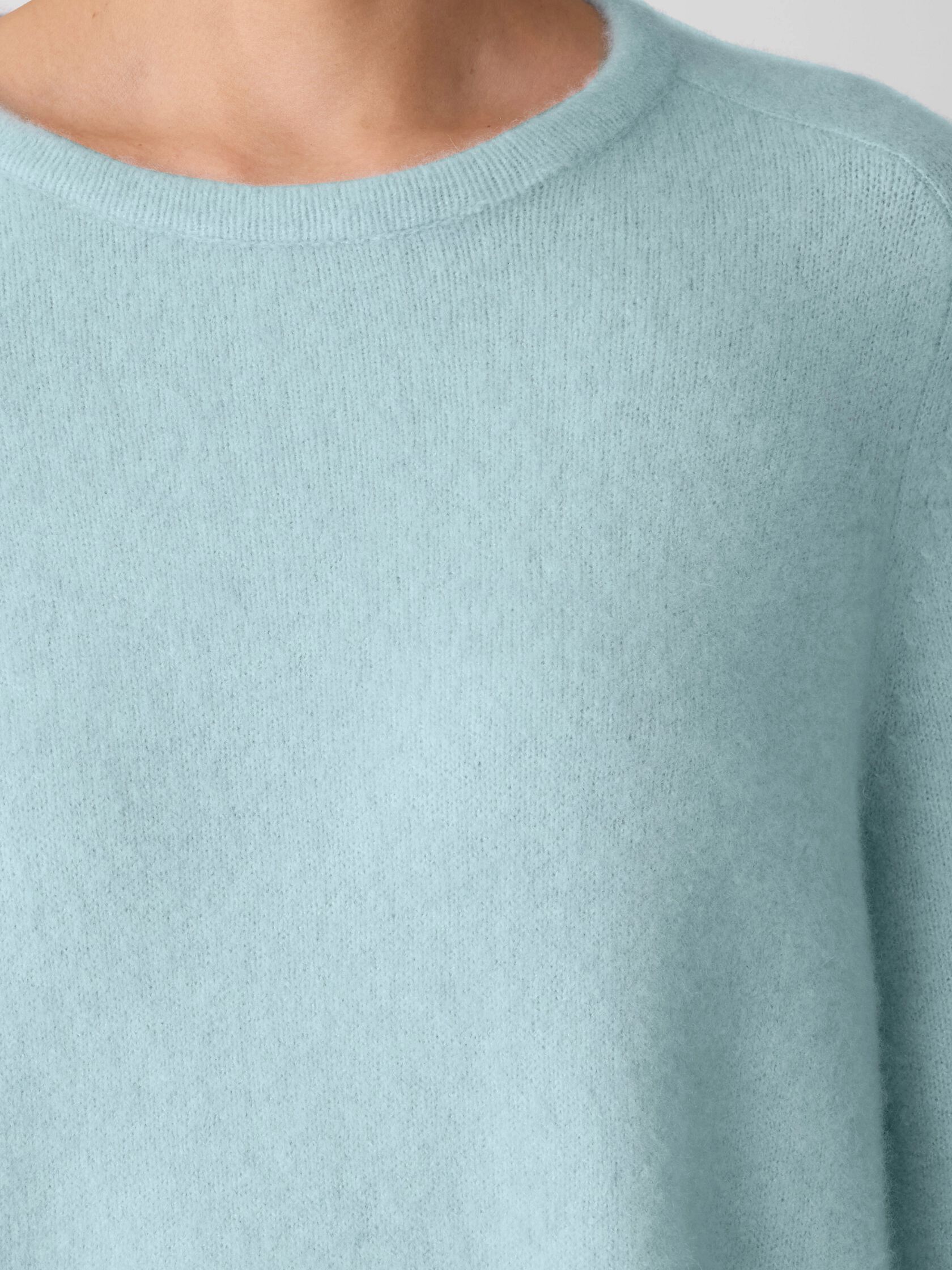 Cashmere Silk Boucle Bliss Crew Neck Long Top