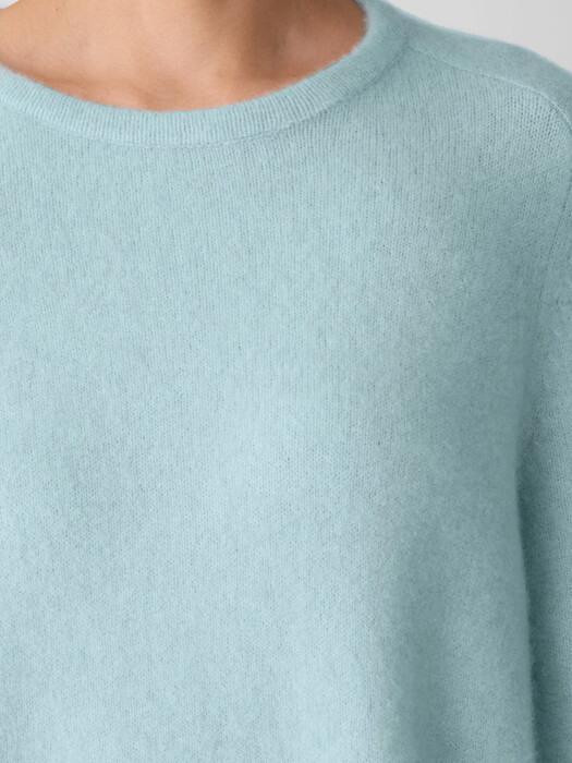 Cashmere Silk Boucle Bliss Crew Neck Long Top