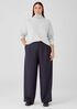 Boiled Wool Jersey Pleated Wide-Leg Pant