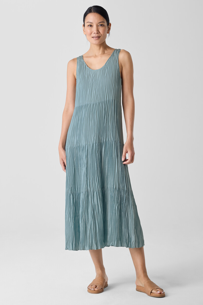 Crushed Silk Tiered Dress Crushed Silk Tiered Dress