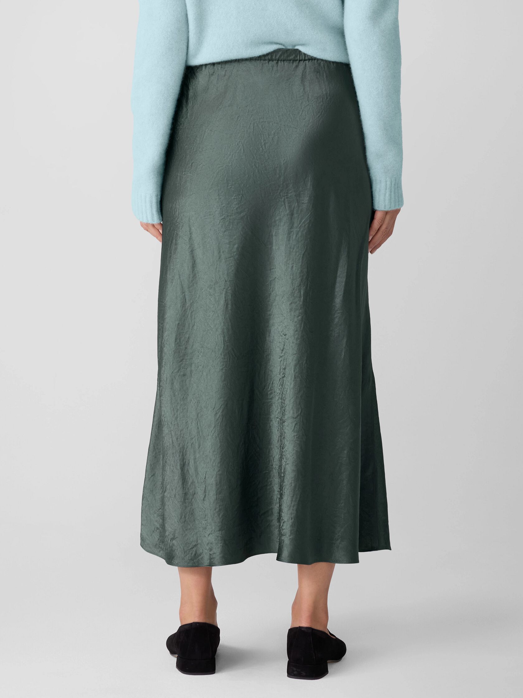 Textured Satin Slip Skirt