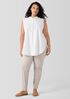 Washed Organic Cotton Poplin Band Collar Shirt