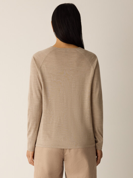 Superfine Merino Crew Neck Top in Regenerative Wool