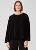 Boucle Wool Knit Crew Neck Box-Top