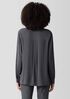 Silk Georgette Crepe Band Collar Shirt
