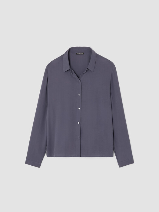 Silk Georgette Crepe Classic Collar Shirt