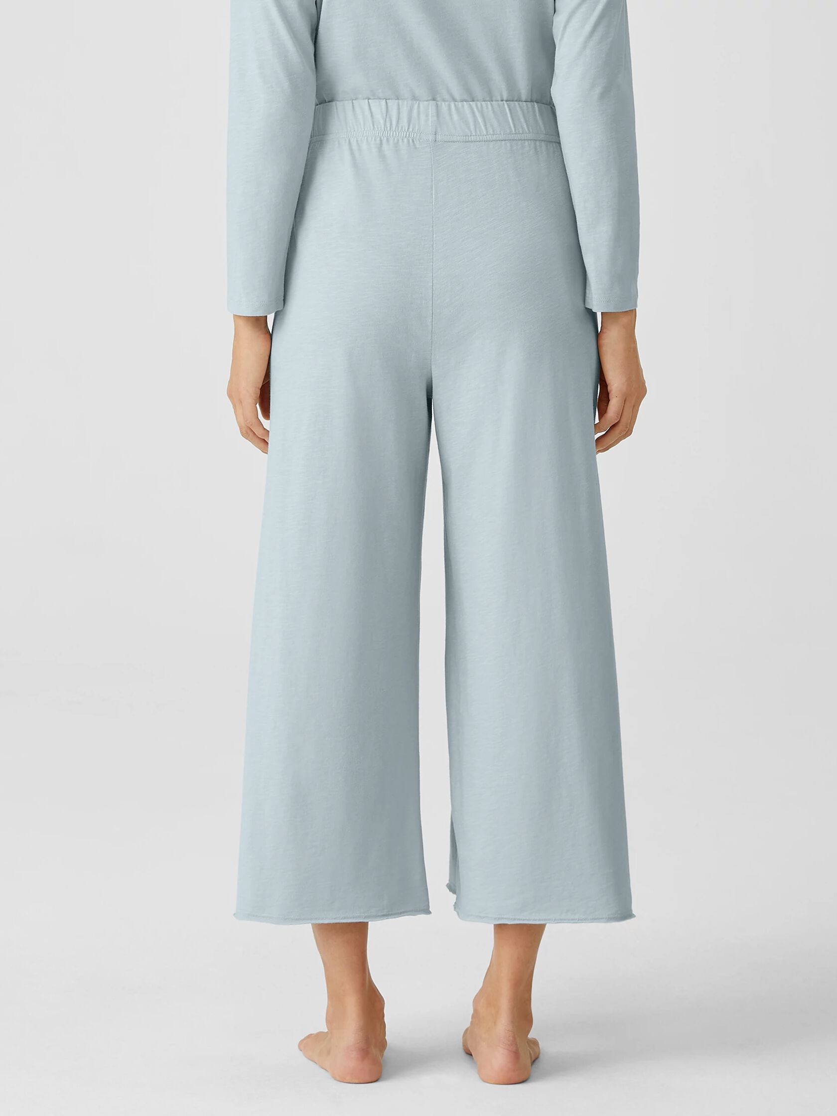 Organic Cotton Slub Jersey Wide-Leg Pant