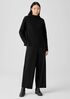 Organic Cotton Crinkled Knit Funnel Neck Top