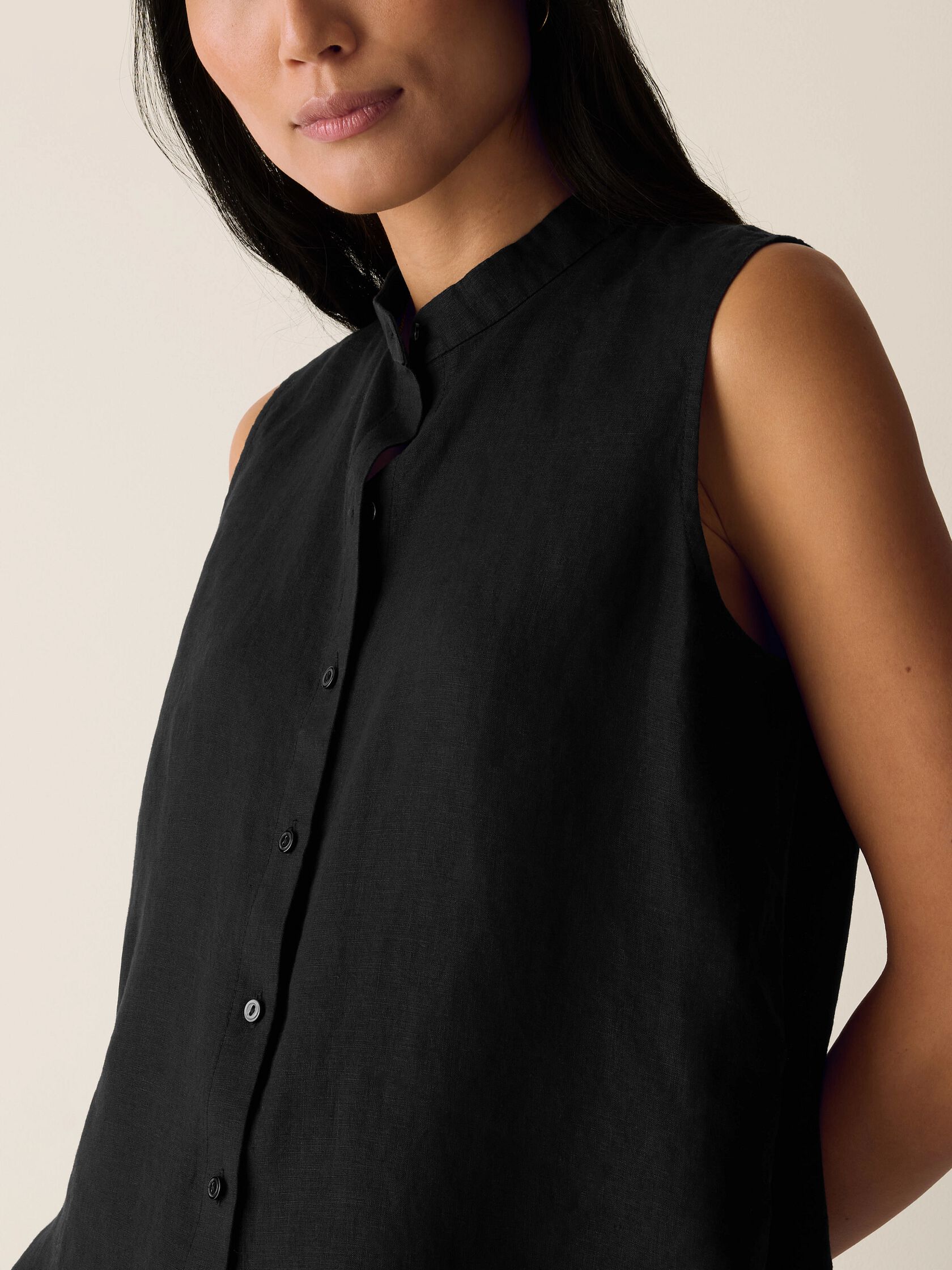 Organic Handkerchief Linen Sleeveless Shirt