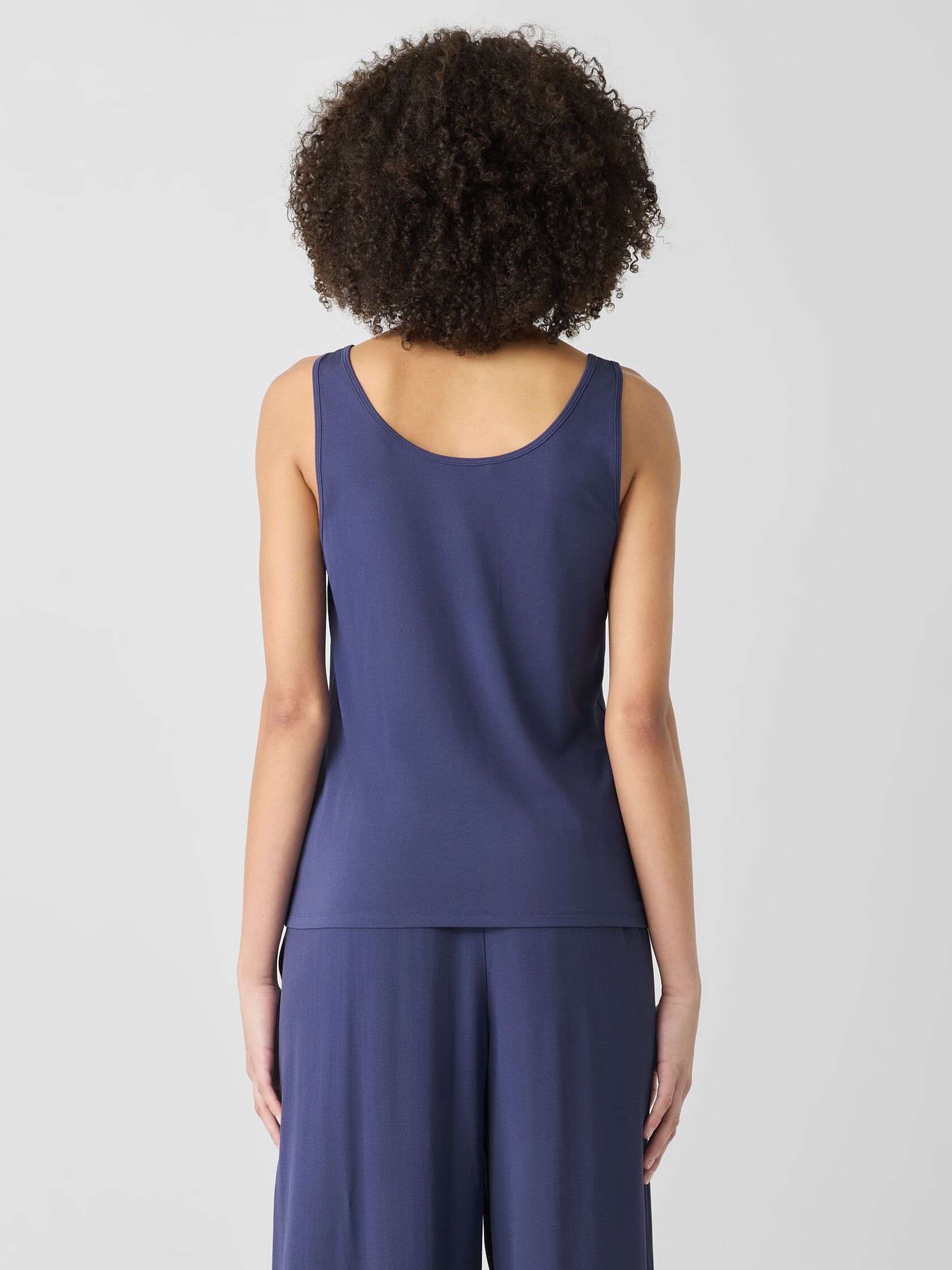 Stretch Silk Jersey Scoop Neck Tank