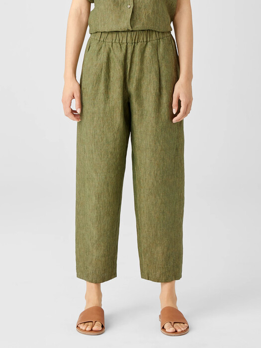Washed Organic Linen Delave Lantern Pant
