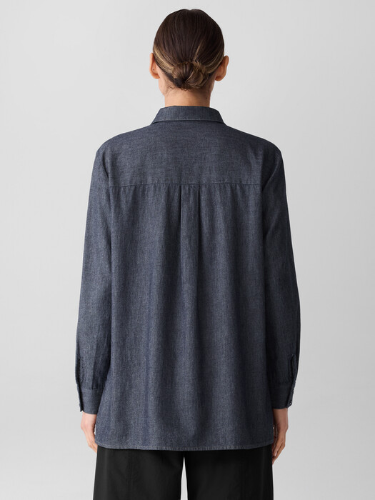 Airy Organic Cotton Twill Classic Collar Shirt