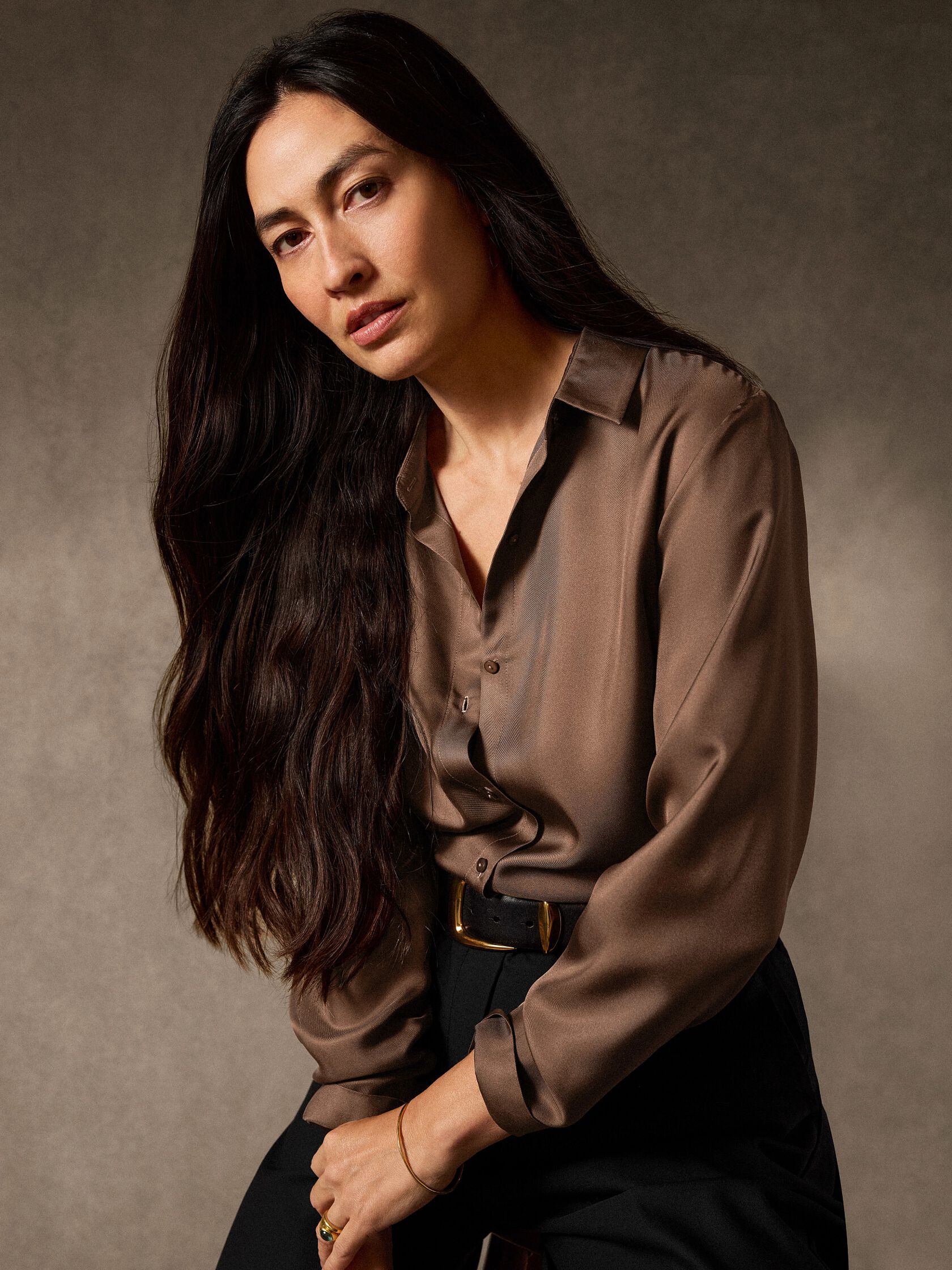 Silk Twill Classic Collar Shirt