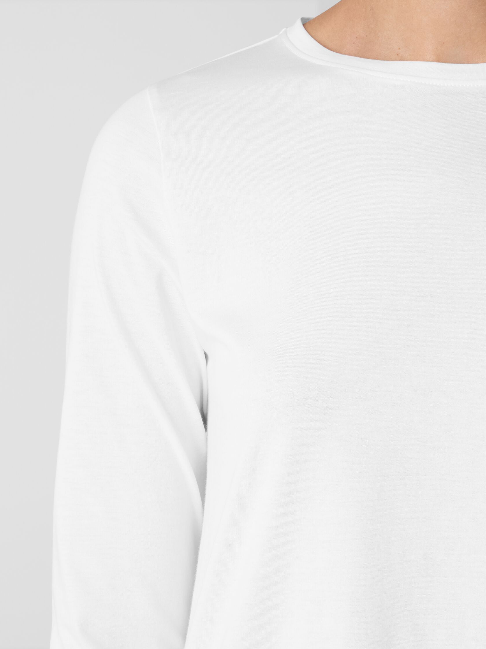 Organic Pima Cotton Jersey LongSleeve Tee EILEEN FISHER