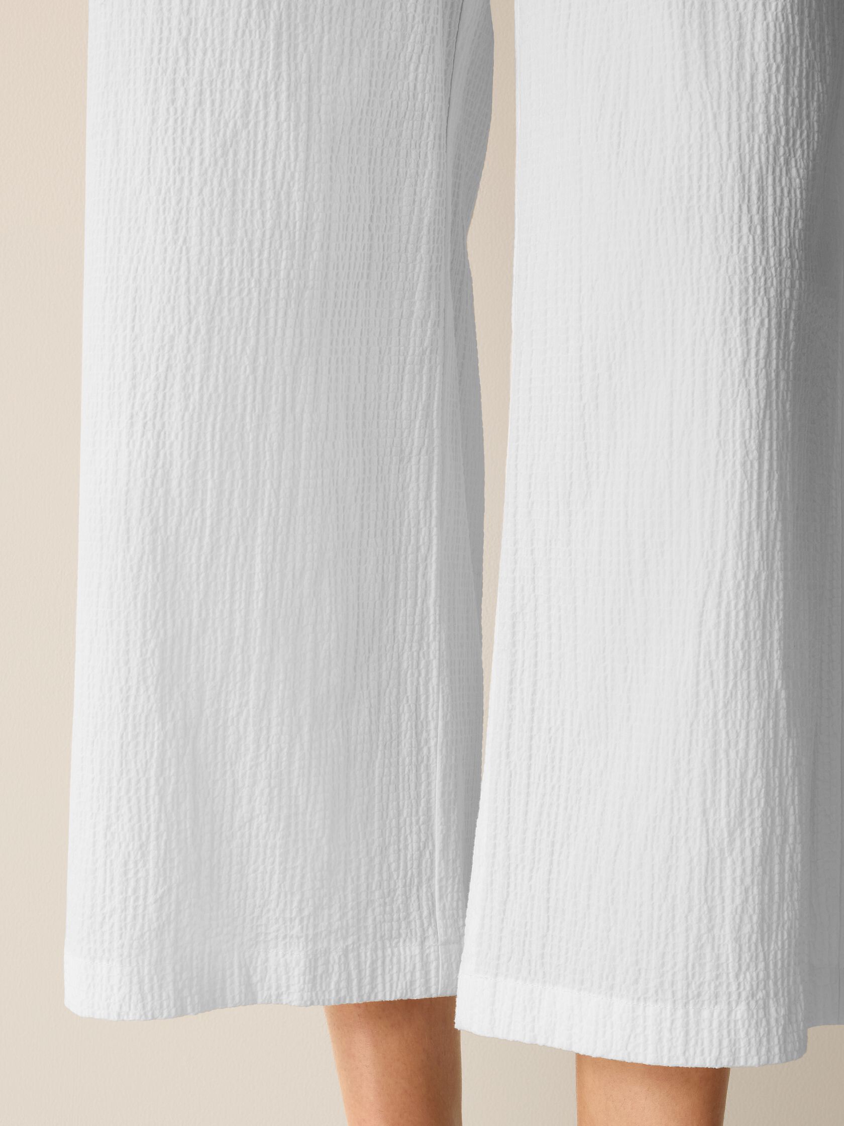 Organic Cotton Pucker Wide-Leg Pant