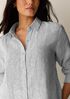 Puckered Organic Linen Stripe Classic Collar Shirt