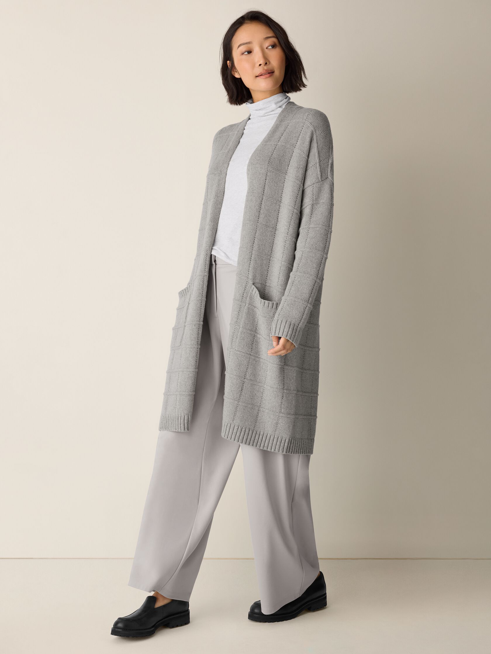 Cotton & Recycled Cashmere Long Cardigan