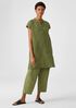 Washed Organic Linen Delave Shirtdress