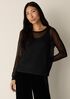 Gossamer Viscose Wedge Crew Neck Top