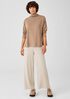 Cozy Brushed Terry Funnel Neck Box-Top